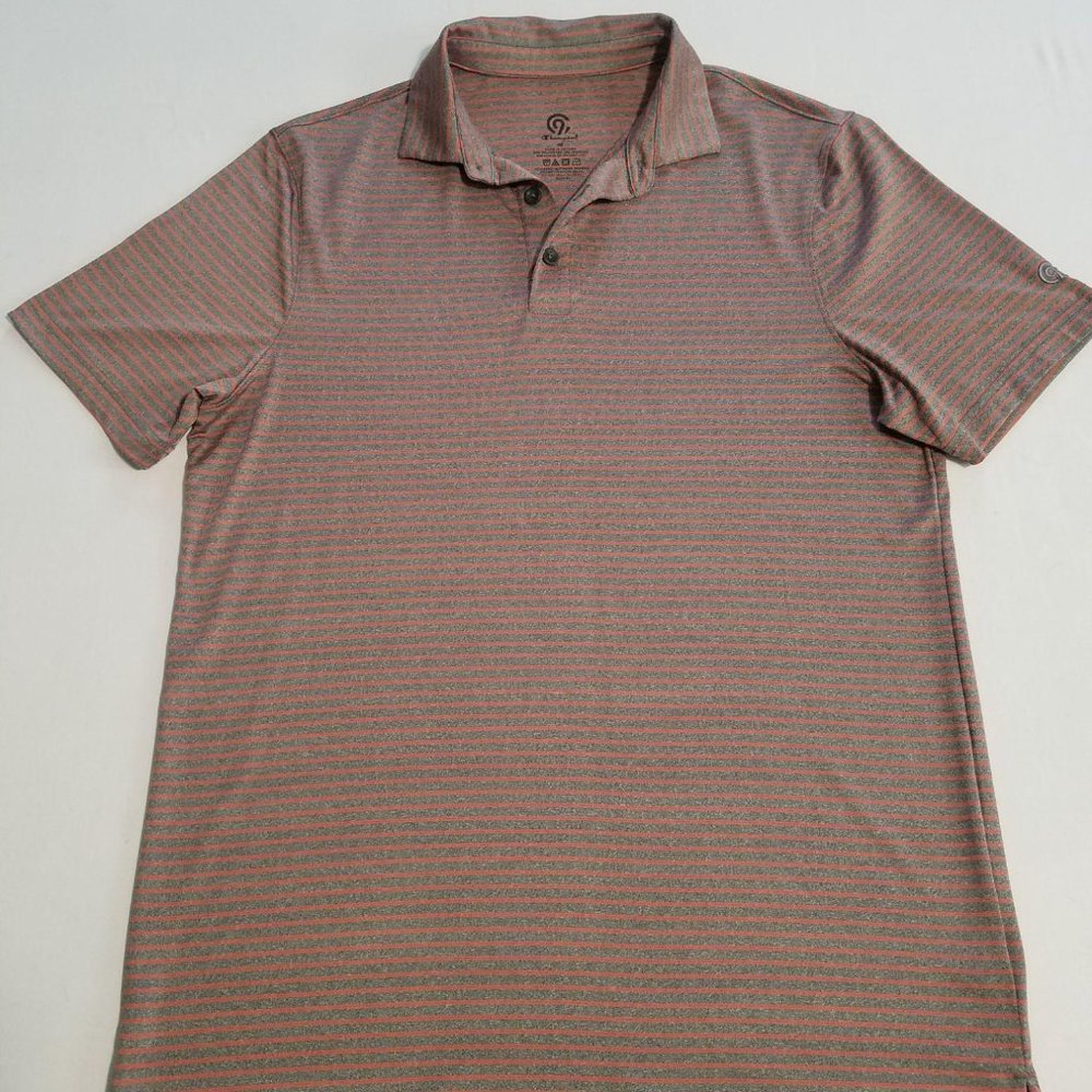 Champion C9 Polo Shirt Men M Orange Striped P126